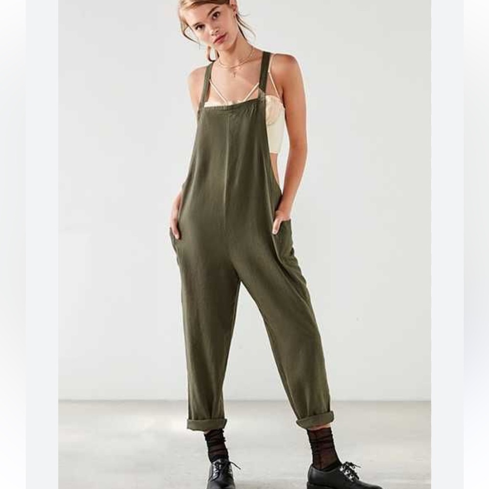 Urban Outfitters Olive Green Relaxed Strap Jumpsuit